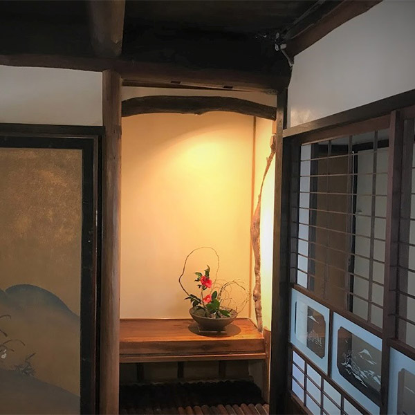 三種の椿と咲き始めた梅の花